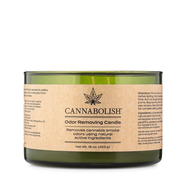 Cannabolish Odour Removing Triple Wick Candle (Wintergreen) 454g Lux